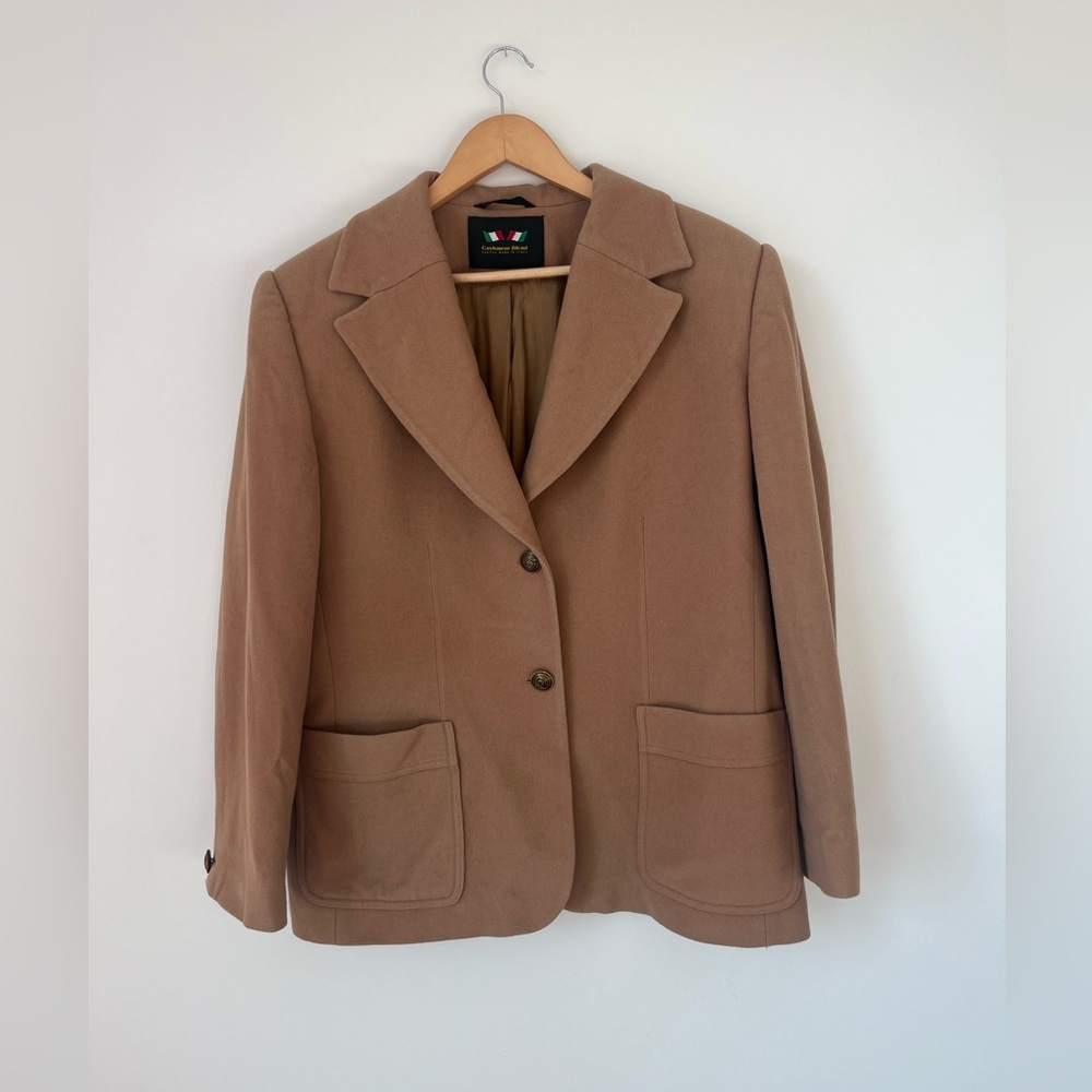 Vintage Women’s Giorgio Sant’ Angelo Brown Wool/Cashmere Blend Blazer Jacket